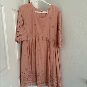 Pink Eyelet Dress